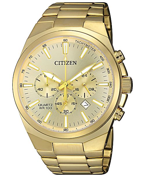 citizen gold watch and bracelet