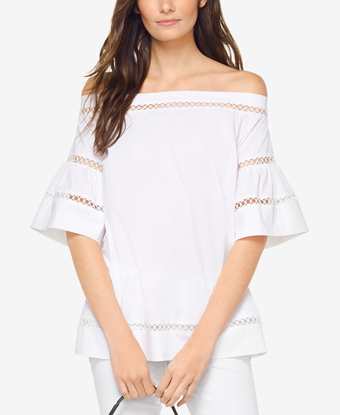 Michael Kors Off The Shoulder Crochet Top Macy s