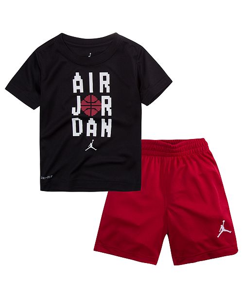 Jordan 2 Pc Pixel Print T Shirt Shorts Set Little Boys