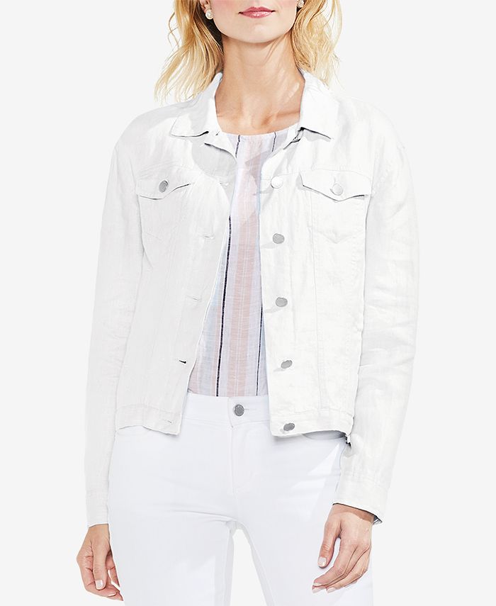 Vince Camuto Linen Trucker Jacket Macy's