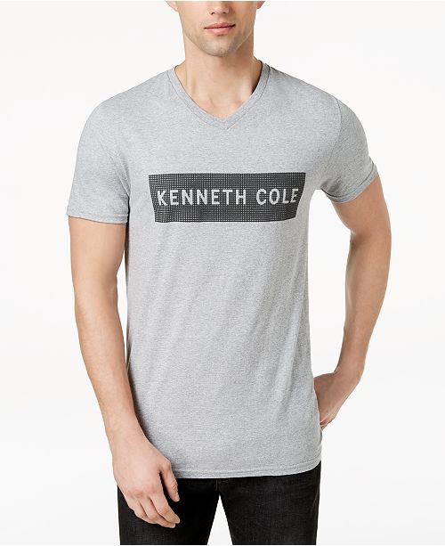 Kenneth Cole New York Kenneth Cole Men S Pixel Logo Print V Neck T Shirt Reviews T Shirts Men Macy S