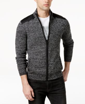 Kenneth Cole Reaction Men s Marled Full Zip Mock Collar Sweater Macy s