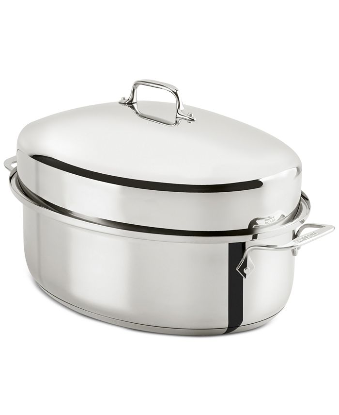 AllClad Stainless Steel Oval Roaster & Rack Macy's
