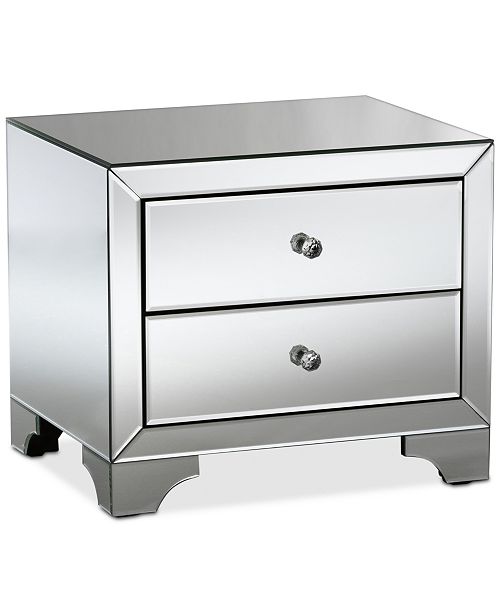 Furniture Farrah Mirrored Nightstand & Reviews Furniture Macy's