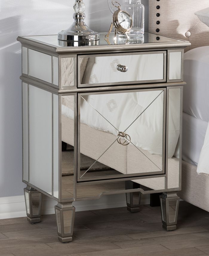 Furniture Claudia Mirrored Nightstand Macy's