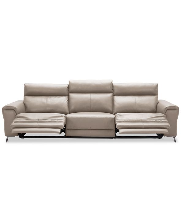 Furniture CLOSEOUT! Raymere 3Pc. Leather Sectional Sofa With 2 Power