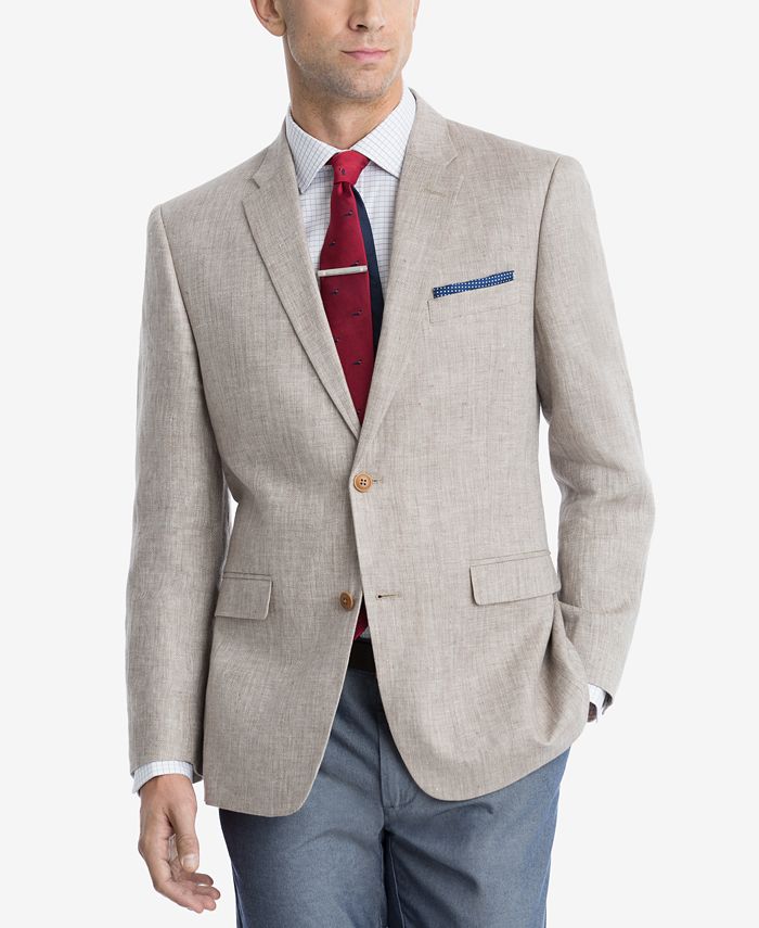 Tommy Hilfiger CLOSEOUT! Men's Modern-Fit Tan Herringbone Sport Coat ...