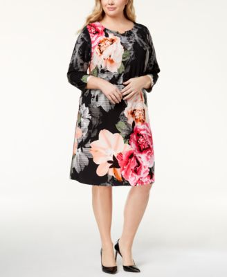Calvin Klein Plus Size Printed A-Line Dress