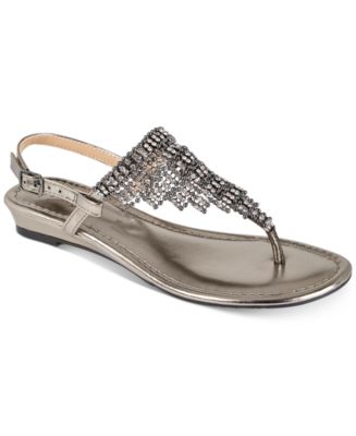 Thalia Sodi Ivorie Jewled Wedge Sandals, Created For Macy's - Macy's