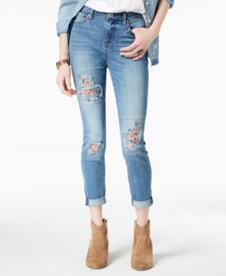 American Rag - Juniors' Embroidered Skinny Jeans
