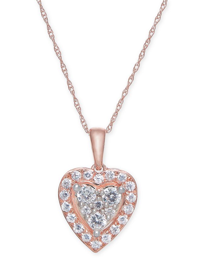 macys heart diamond necklace