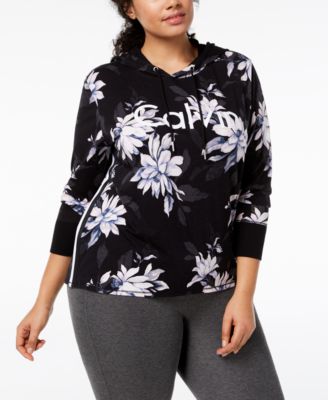 plus size floral hoodie