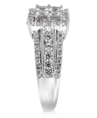 Macy's Diamond Princess Halo Ring (1-1/2 ct. t.w.) in 14k White Gold ...