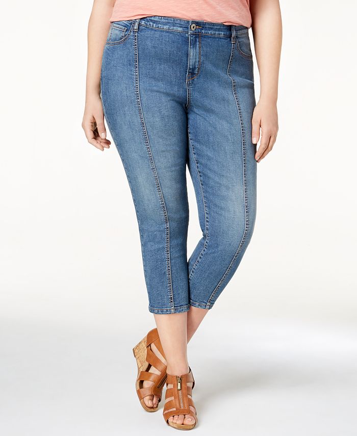 Style & Co Plus Size Seamed Capri Jeans, Created for Macy's - Macy's