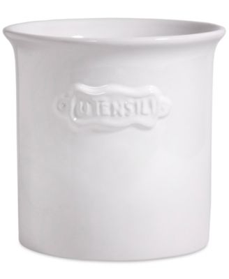 Home Essentials - White Ceramic Utensil Crock
