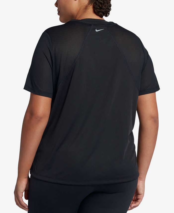 Nike Plus Size Dry Miler Logo Running Top - Macy's