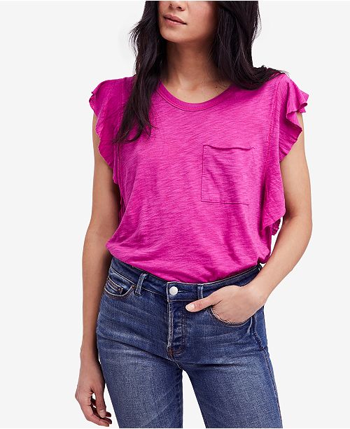 Free People So Easy Flutter-Sleeve T-Shirt & Reviews - Tops - Women ...
