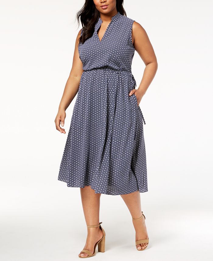 Anne Klein Plus Size Drawstring Midi Dress Macy s