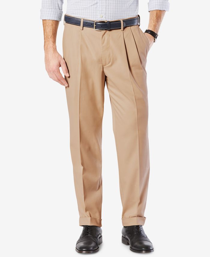 Dockers Men's Comfort Classic Pleated Fit Stretch Pants - Macy's
