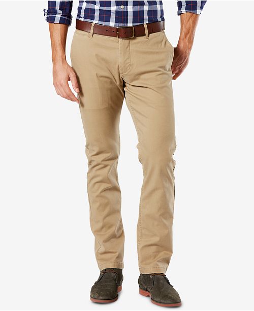 Dockers Men S Washed Slim Tapered Fit Khaki Stretch Pants Reviews Pants Men Macy S