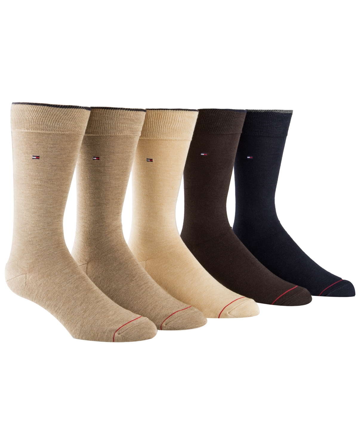 Tommy Hilfiger 5-pack Dress Socks, Assorted Colors In Tan,brown Assorted