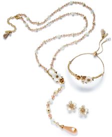 Gold-Tone Multi-Stone & Flower Jewelry Separates