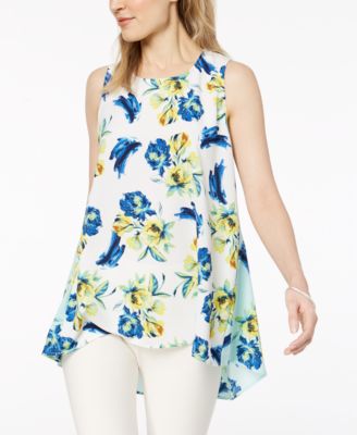 Alfani - Petite Floral-Print Swing Top, Created for Macy's