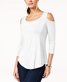 Cold-Shoulder 3/4-Sleeve Top, Created for Macy's