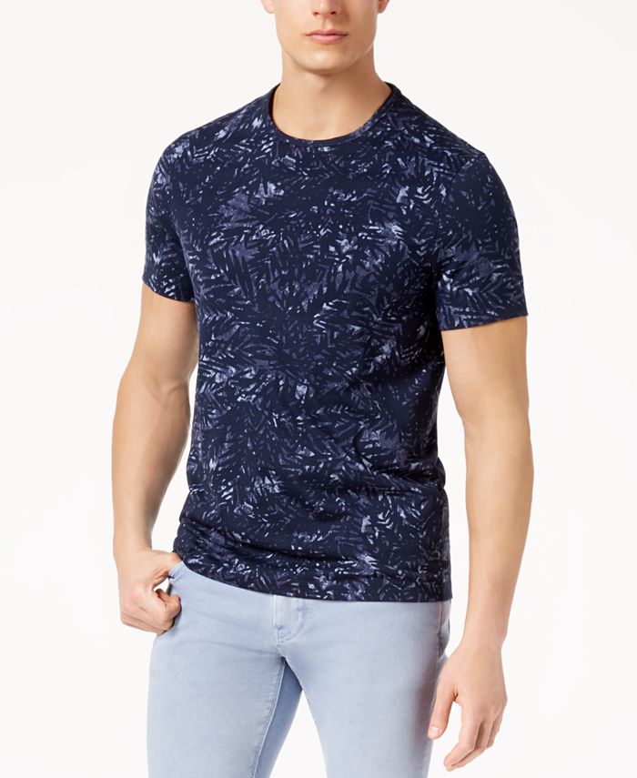 Michael Kors Men's Waterstain Palm-Print Pima Cotton T-Shirt - Macy's