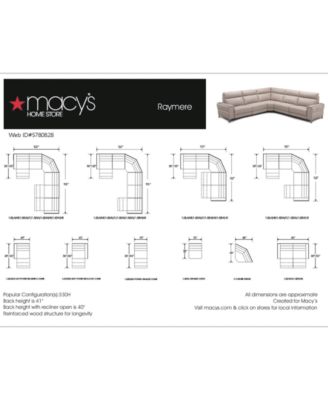 Furniture CLOSEOUT! Raymere 122" 5-Pc. Leather Sectional Sofa With 2 Power Recliners, Power Headrests And USB Power Outlet, Created for Macy's