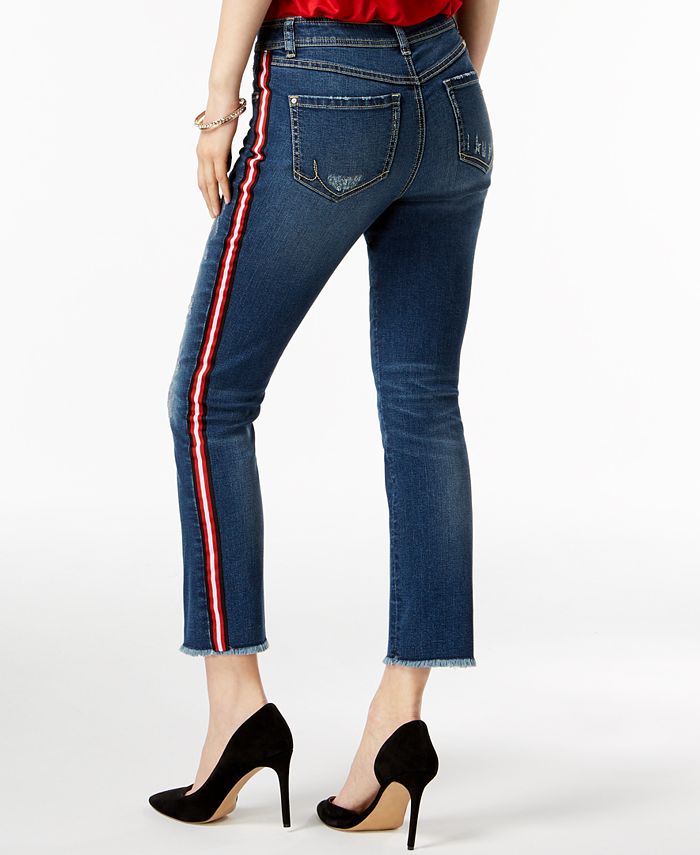 striped ripped jeans