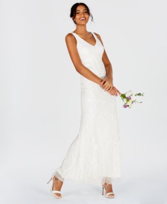 Adrianna Papell - Beaded V-Neck Gown