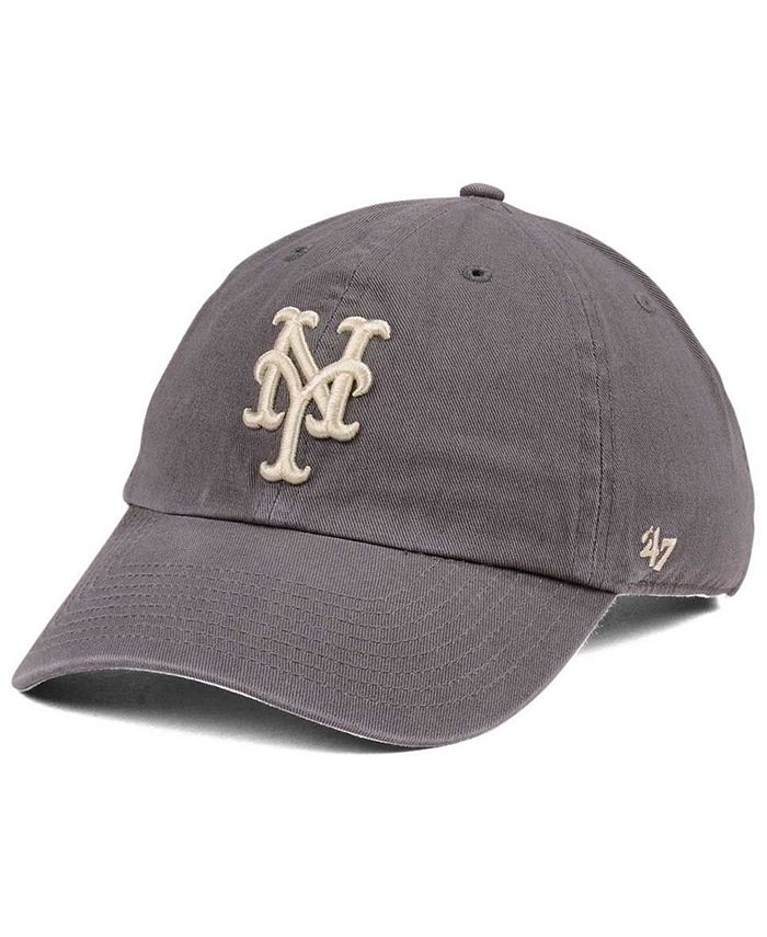 47 Brand New York Mets Dark Gray Pink CLEAN UP Cap - Macy's