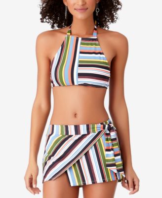 striped swim skirt