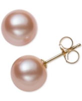 Belle de Mer Cultured Freshwater Pearl Stud Earrings (7mm) in 14k Gold - Pink