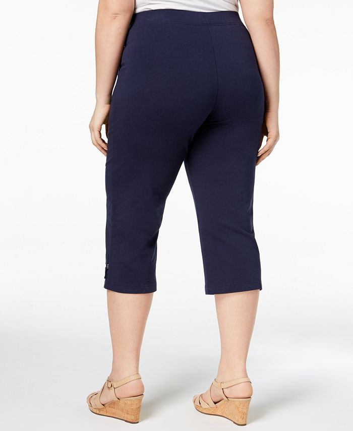 Karen Scott Plus Size Cropped Drawstring Pants, Created for Macy's - Macy's