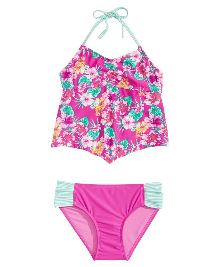 Summer Crush 2-Pc. Floral-Print Tankini, Big Girls & Reviews - Swimwear ...