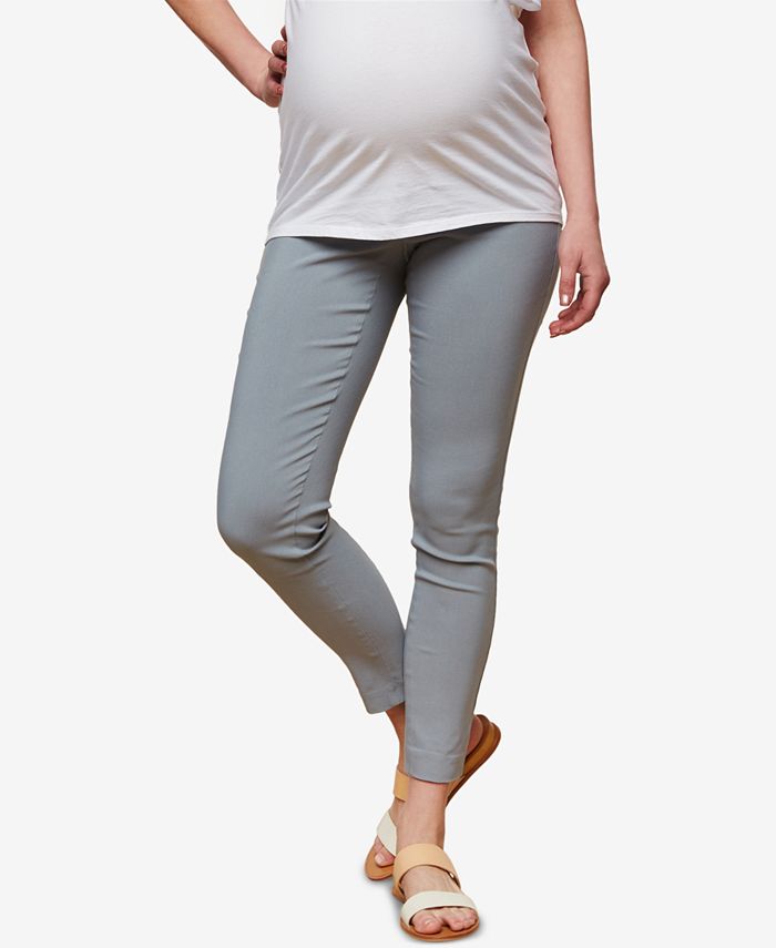 Motherhood Maternity Women's The Maia Secret Fit Belly Skinny Ankle Pants White Size Medium