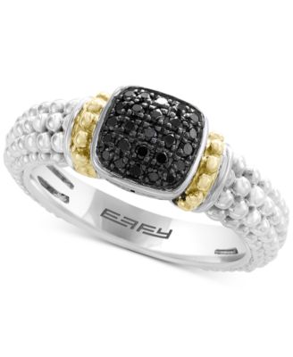 EFFY Collection - Diamond Beaded Ring (1/6 ct. t.w.) in Sterling Silver & 18k Gold