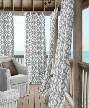 Elrene Marin 50" X 108" Indoor/outdoor Water-repellent Grommet Curtain Panel With 50+ Uv Protection In Gray