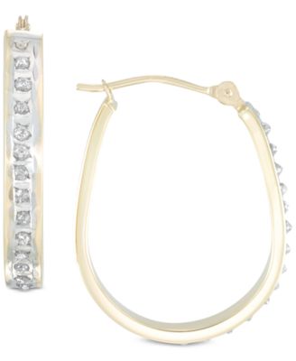 Diamond Fascination Diamond Accent Pear-Shape Hoop Earrings