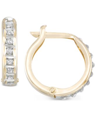 diamond fascination 10k gold hoop earrings