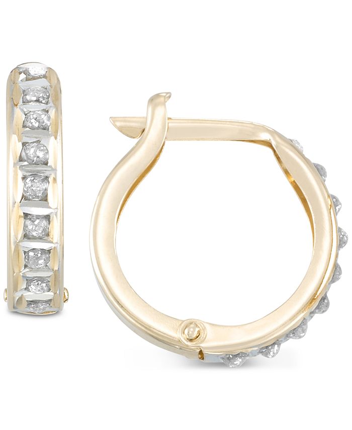 Diamond Fascination Diamond Accent Hoop Earrings in 10k Gold Macy's