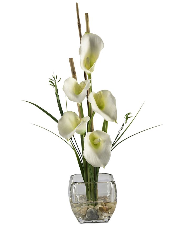 Nearly Natural Calla Lilly Liquid Illusion Flower Arrangement Macy's