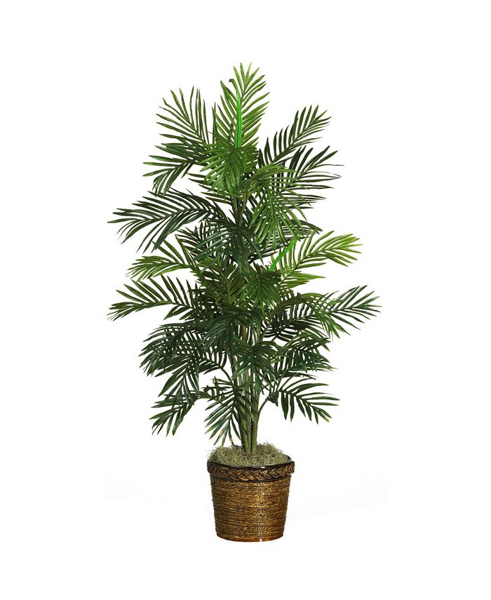 Nearly Natural - 4.5' Areca Palm Tree with Wicker Basket