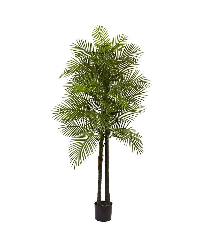 Nearly Natural - 7' Double Robellini Palm UV-Resistant Indoor/Outdoor Tree