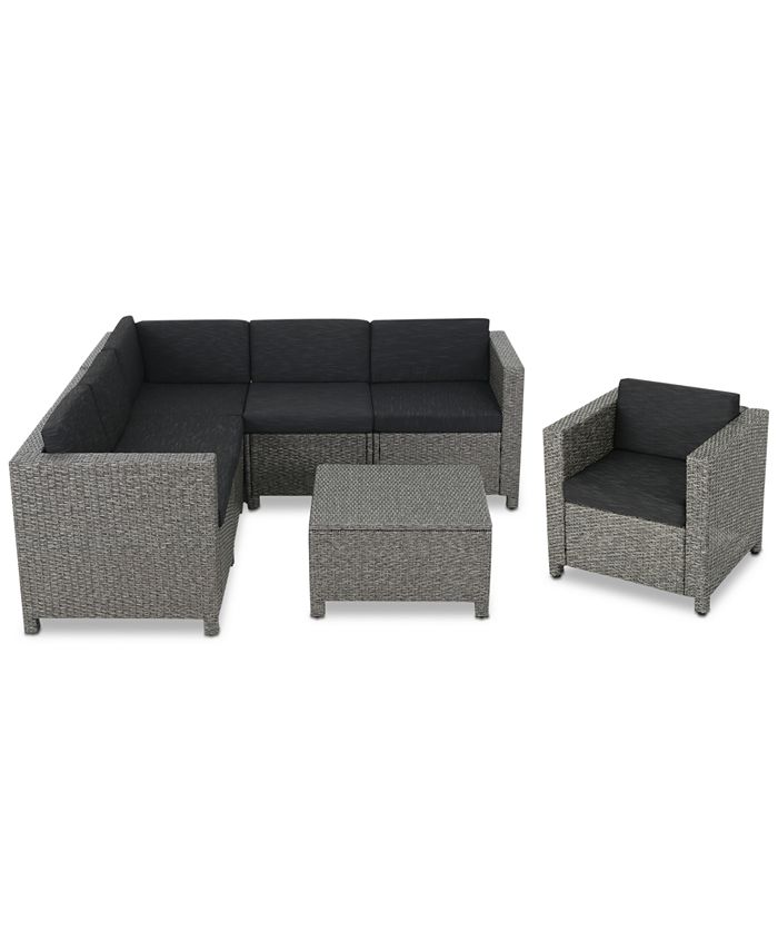Furniture Monterey 7Pc. Outdoor Sectional Sofa Set, Quick Ship Macy's