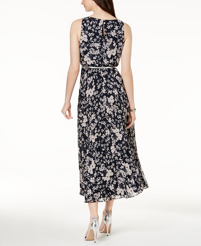 Jessica Howard Petite Pleated Belted Maxi Dress Macy's