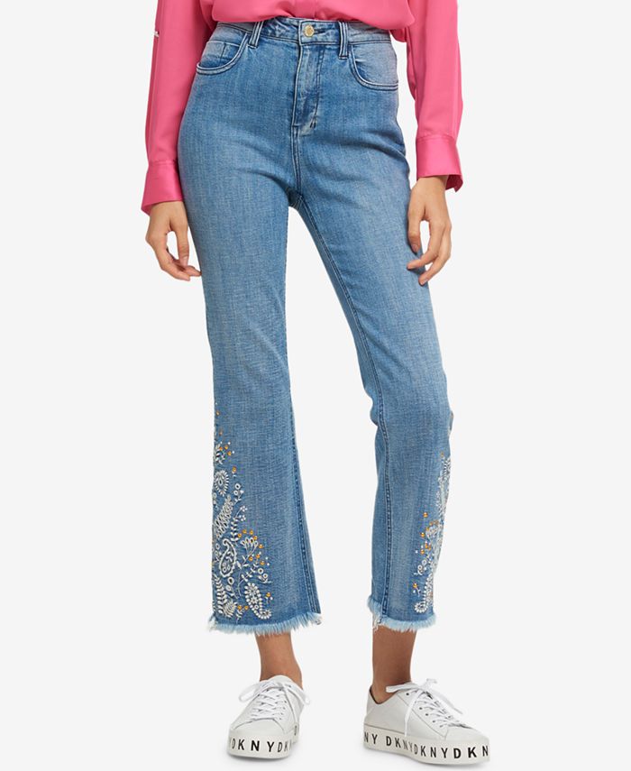 DKNY Embroidered Flared Jeans, Created for Macy's - Macy's