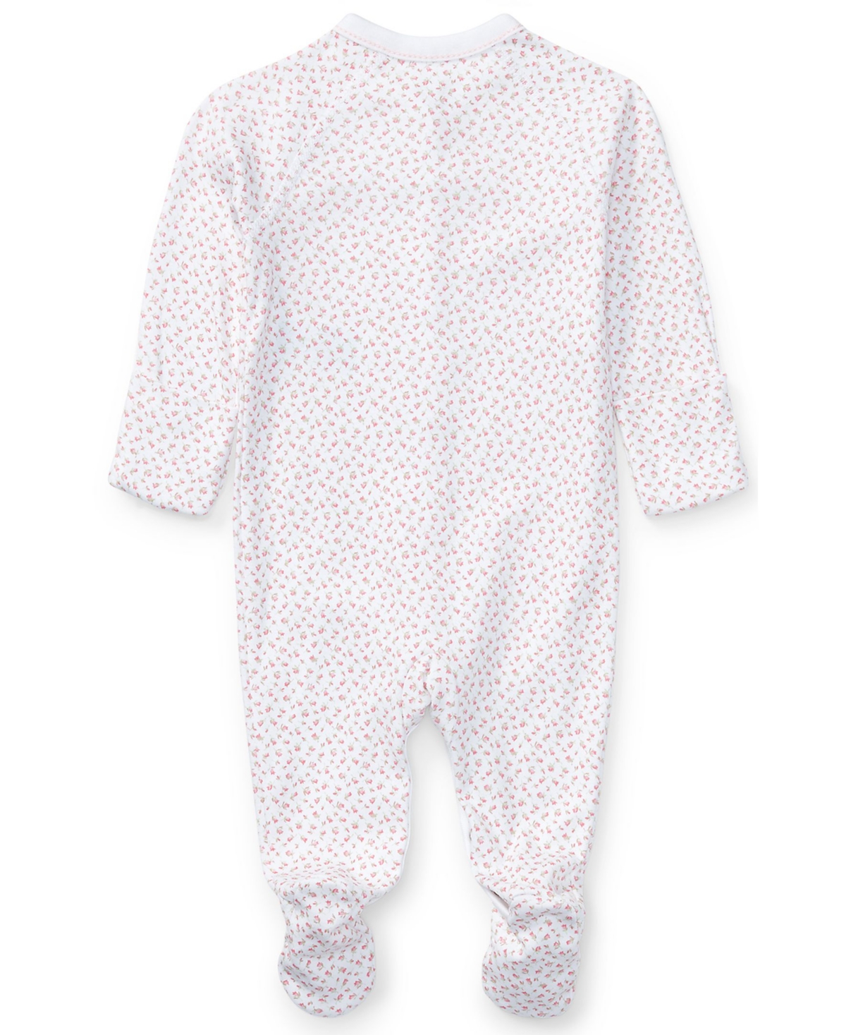 Shop Polo Ralph Lauren Baby Girls Floral Cotton Coverall In Delicate Pink